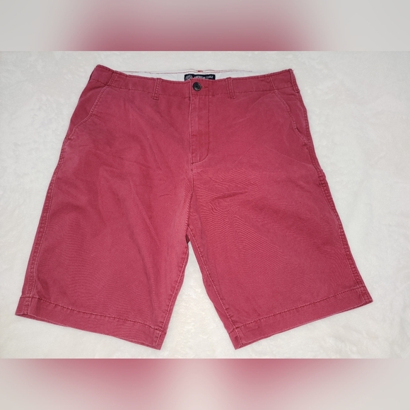 American Eagle Outfitters Red Flat Front Chino Shorts - Picture 1 of 10